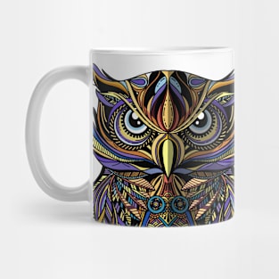 OWL drawn in zentangle style. Antistress freehand sketch drawing Mug